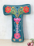 Velvet Initial Pillow - T