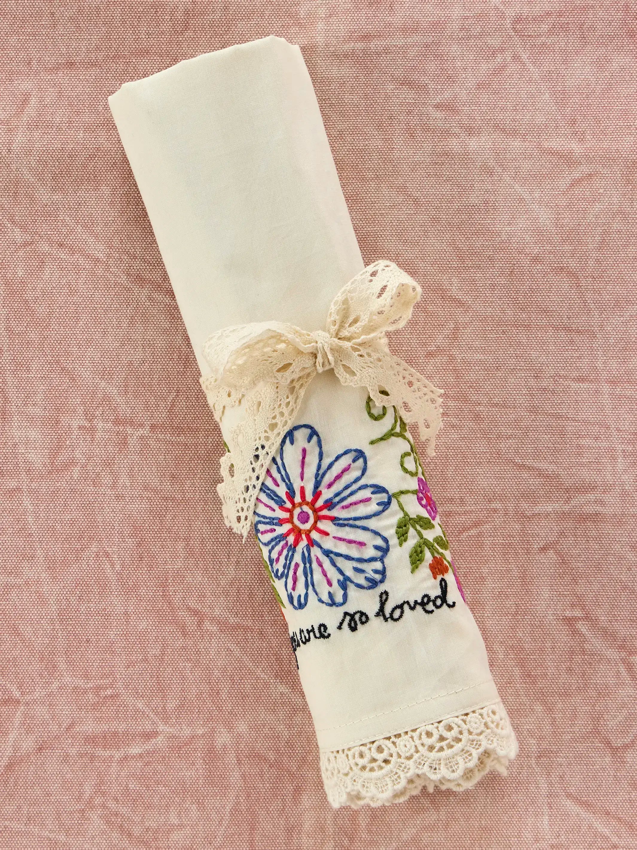 Embroidered Cotton Giving Pillowcase - You Are So Loved