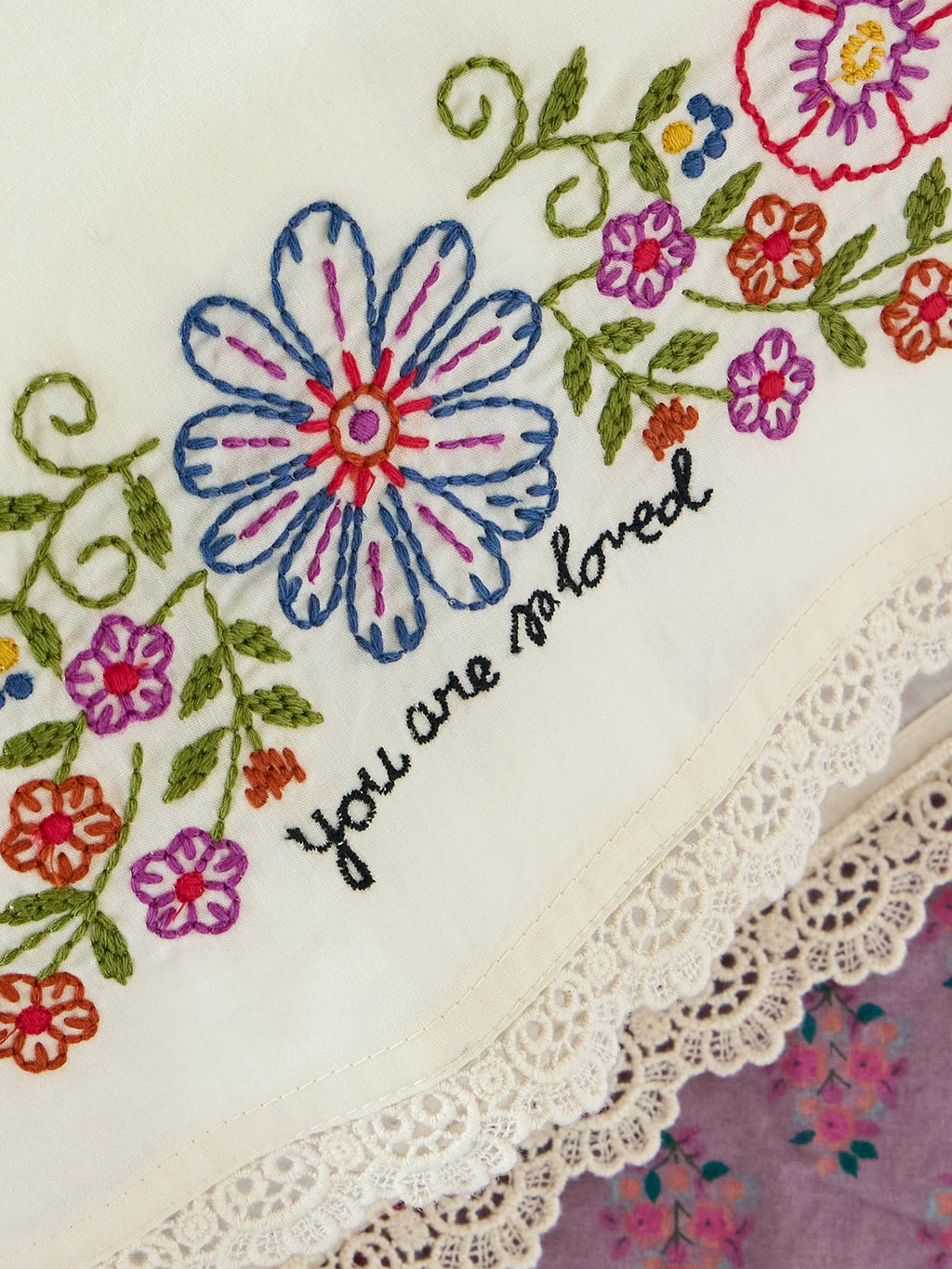 Embroidered Cotton Giving Pillowcase - You Are So Loved
