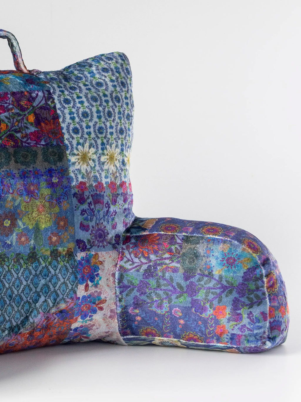 Cozy Backrest Pillow - Blue Patchwork
