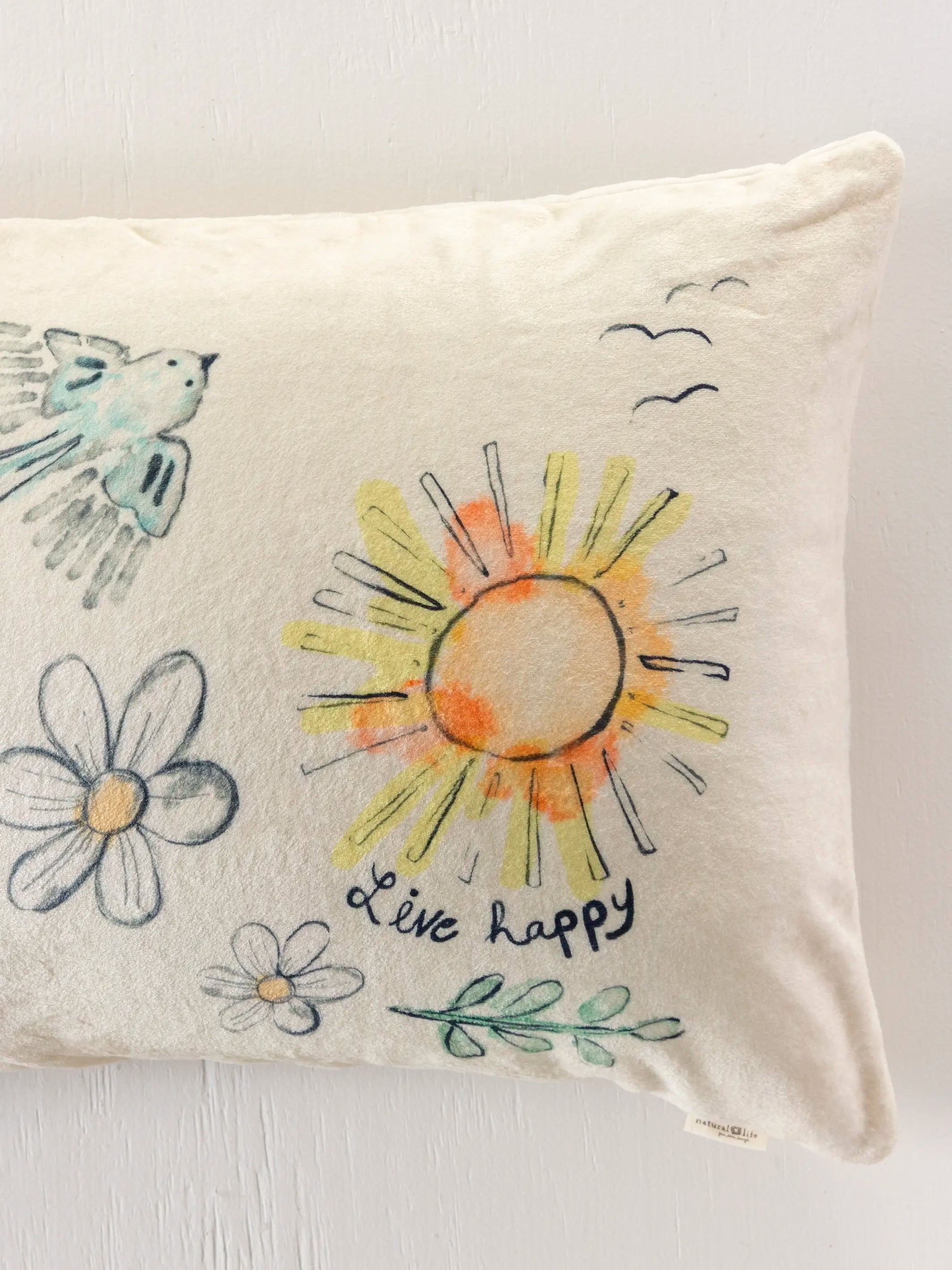 Double-Sided Cozy Body Pillow Cover - Cream Doodle