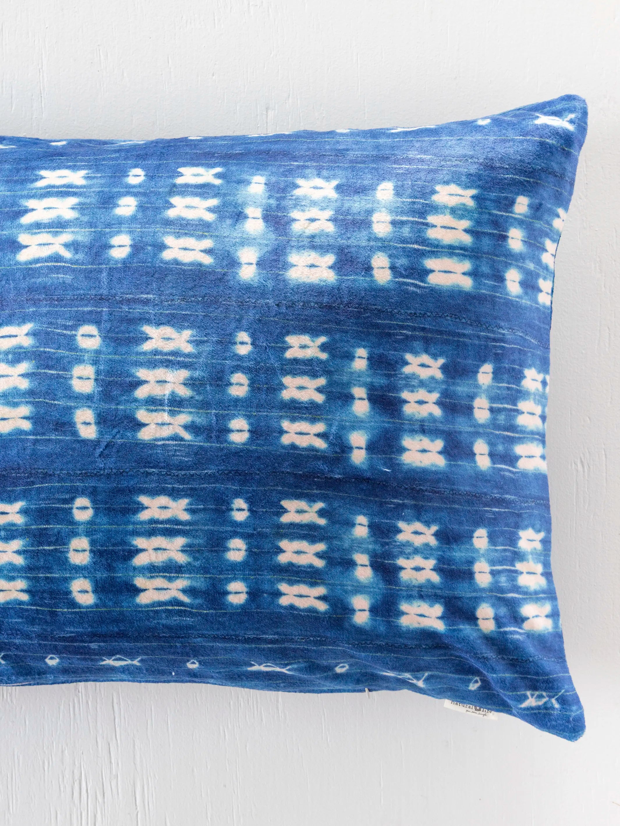 Double-Sided Cozy Body Pillow Cover - Indigo Shibori Stripe