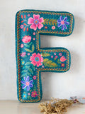 Velvet Initial Pillow - F