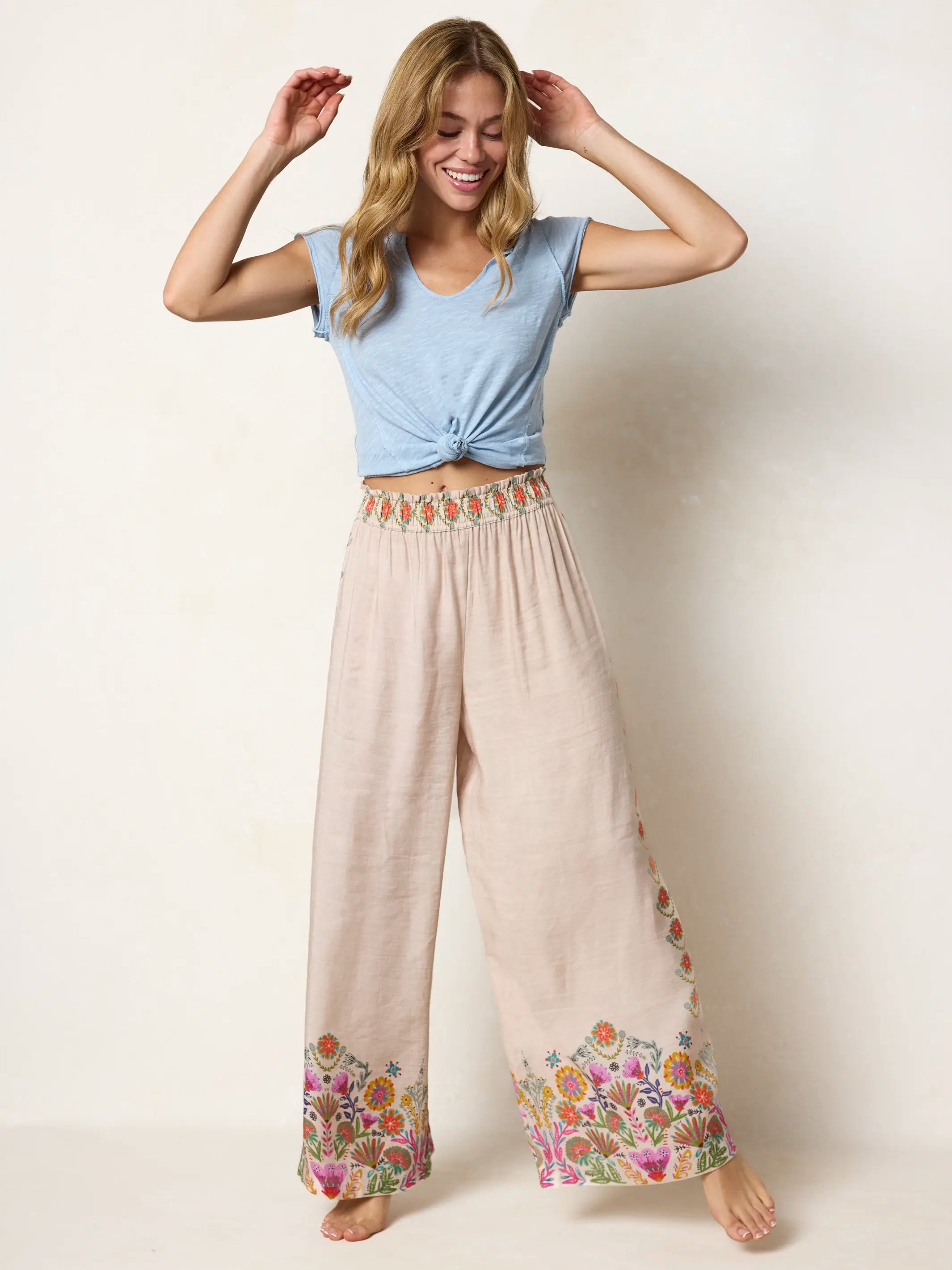 Cece Wide Leg Pants - Cream