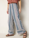 Take a Chance On Me Cotton Pants - Heather Grey Stripes