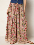 Adeline Wide-Leg Pants - Light Pink Bouquets