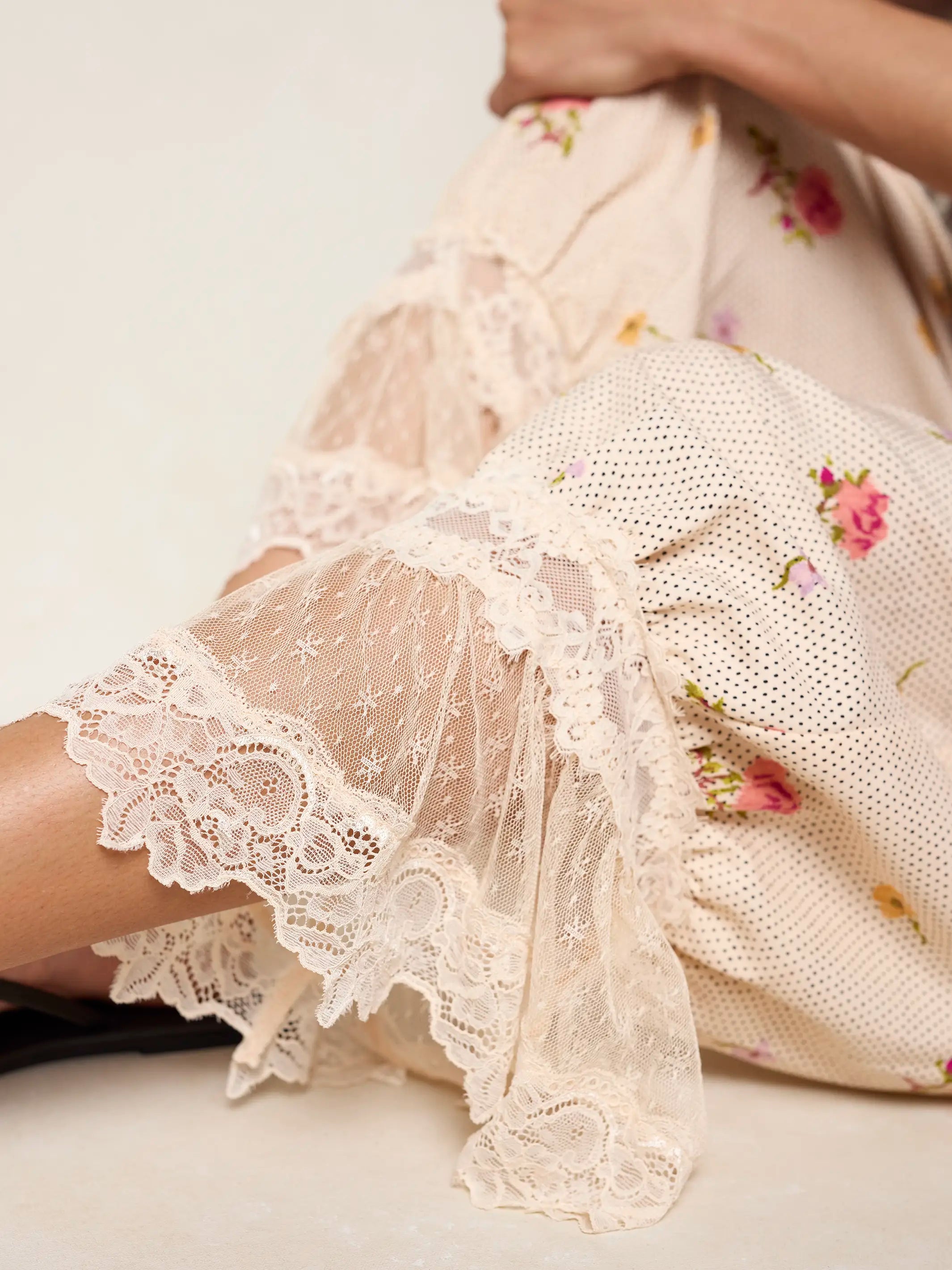 Faye Bloomer Pants - Pin Dot Prairie Cream