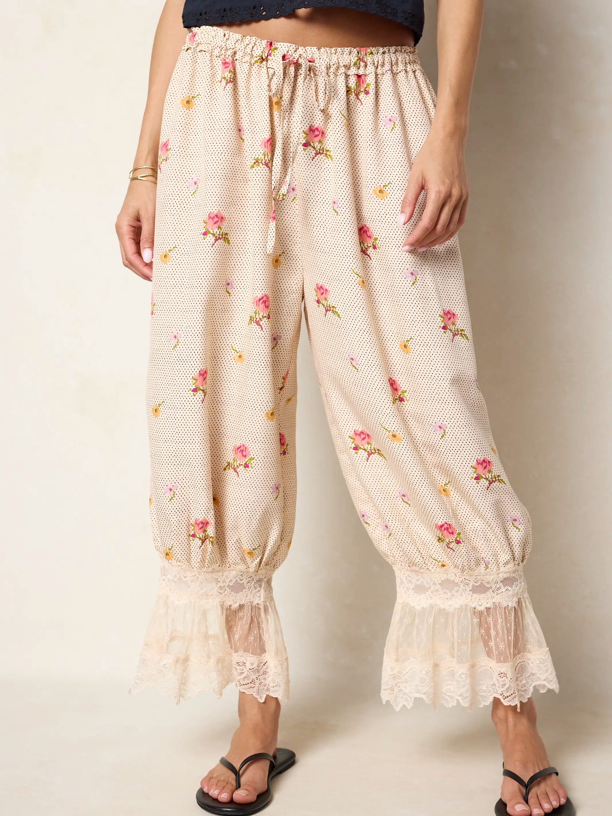 Faye Bloomer Pants - Pin Dot Prairie Cream