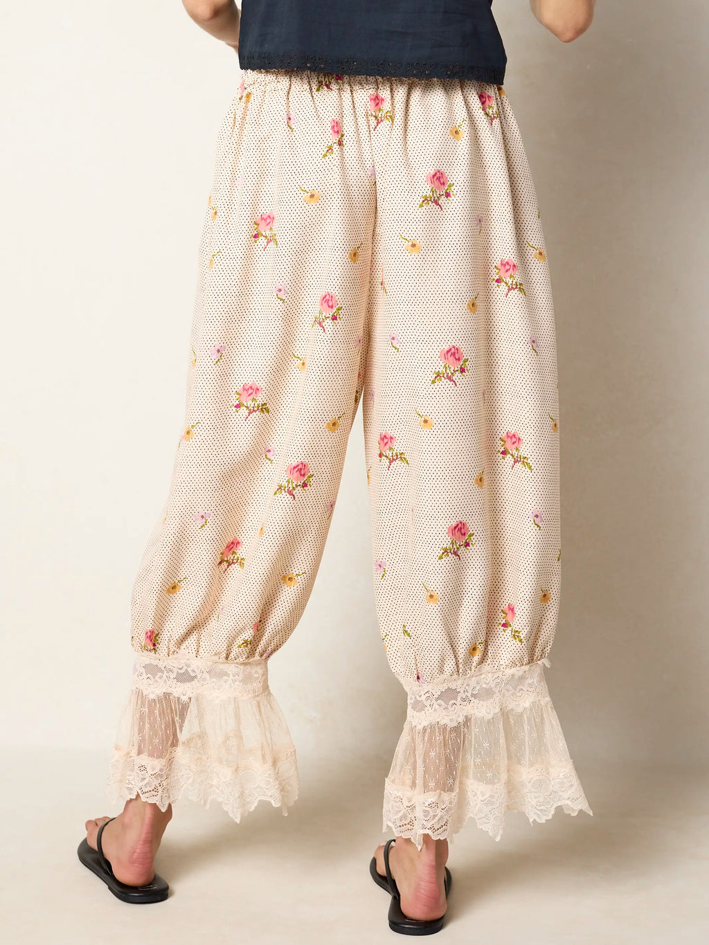 Faye Bloomer Pants - Pin Dot Prairie Cream