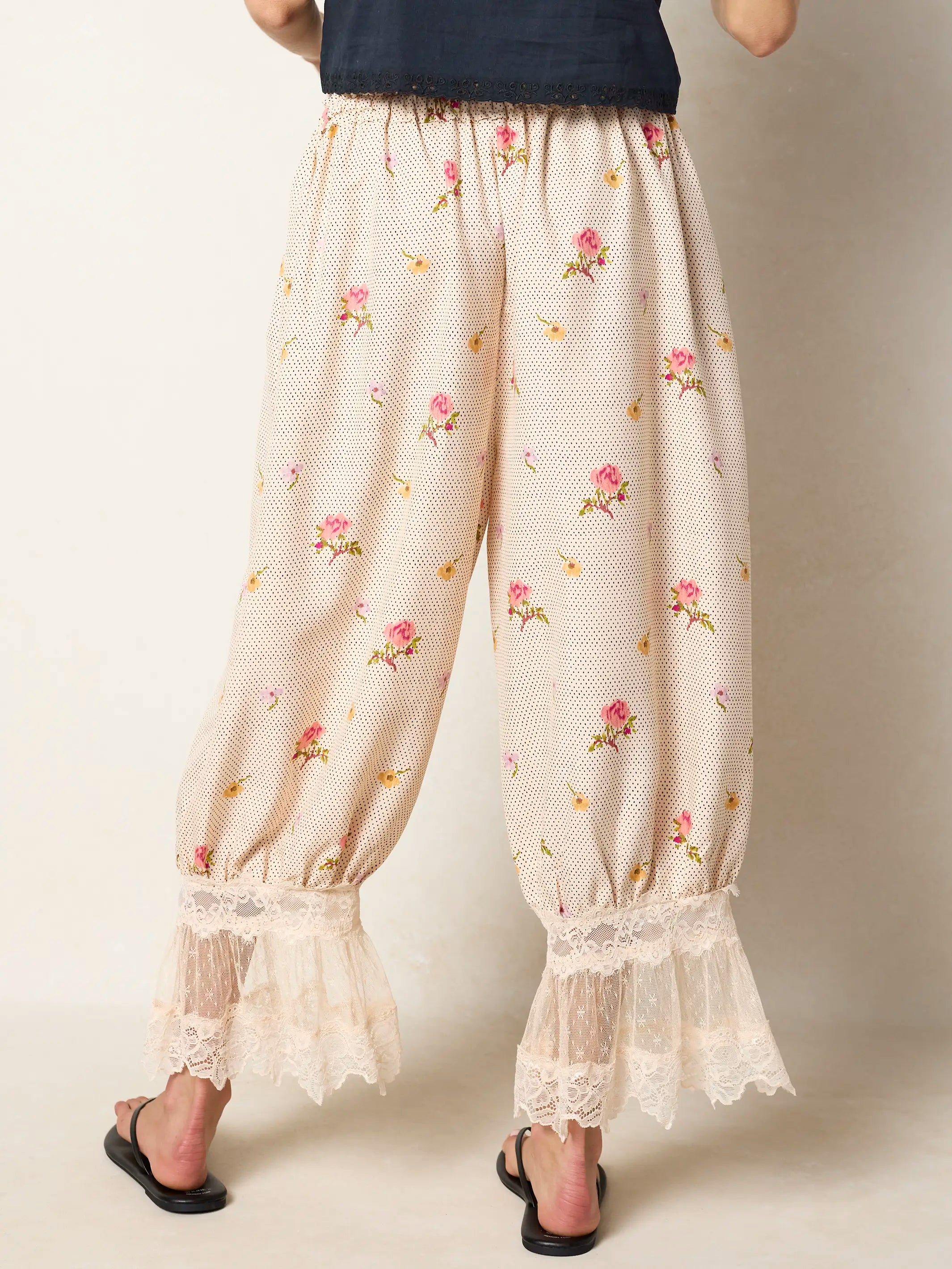 Faye Bloomer Pants - Pin Dot Prairie Cream