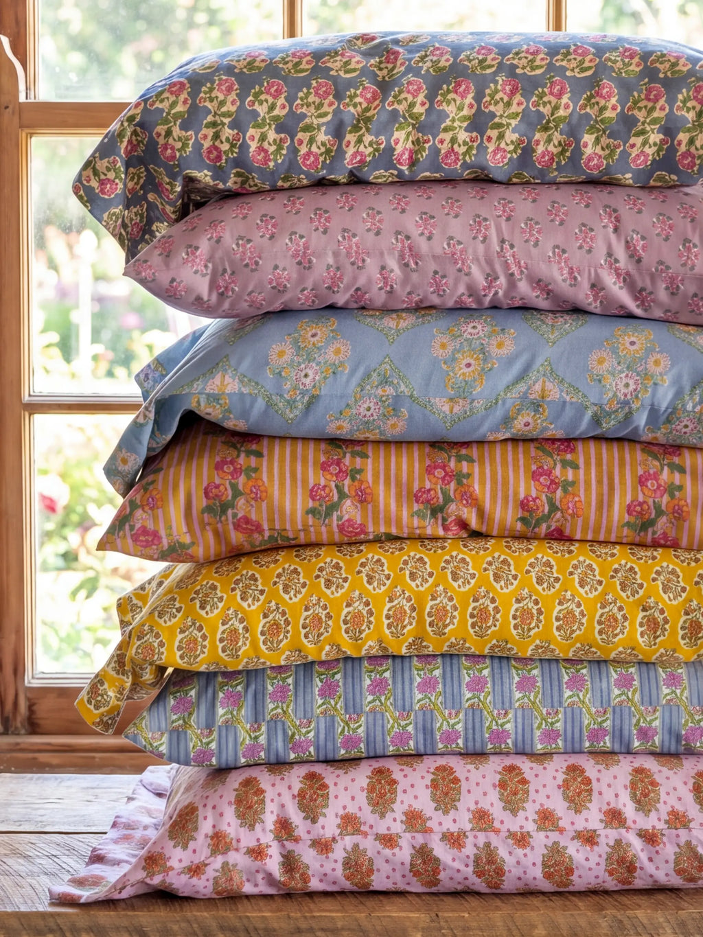 Mix & Match Cotton Pillowcase, Single - Pink Retro Calico