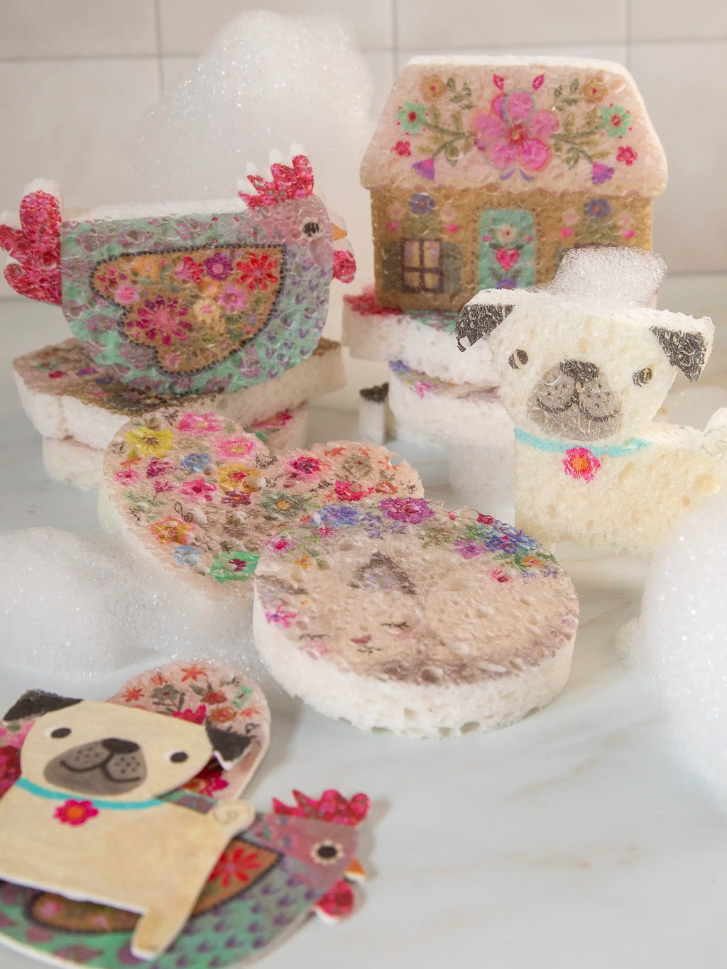 Puff Up Sponges, Set of 5 - Cottage