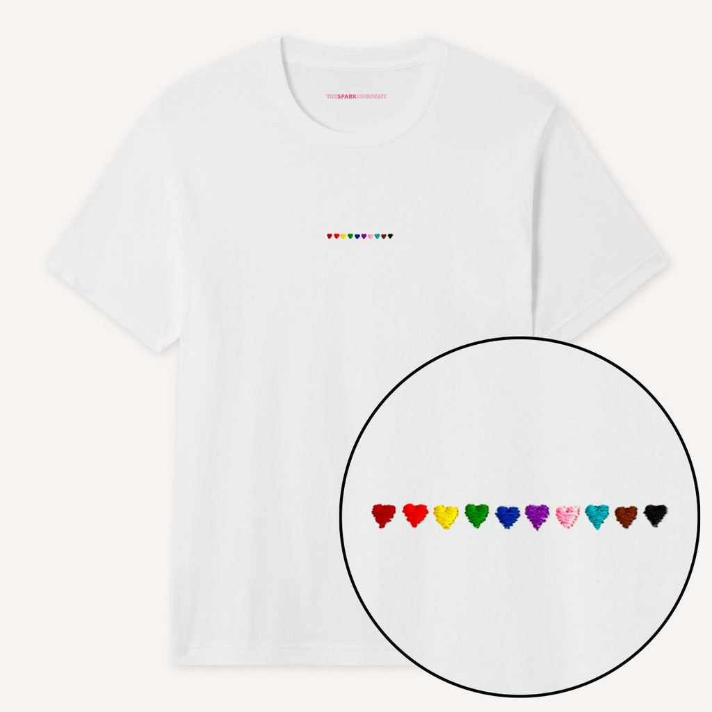 Pride Hearts Embroidered T-Shirt