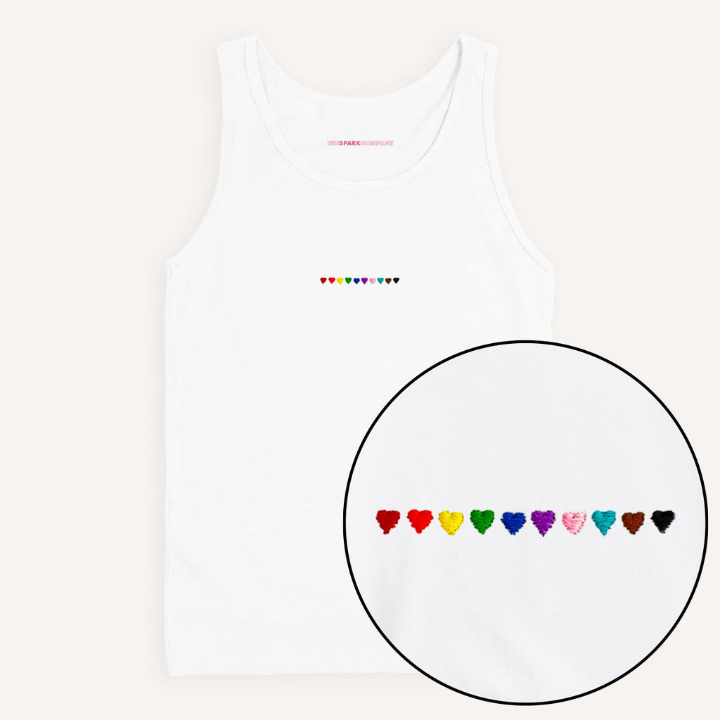 Pride Hearts Embroidered Tank Top