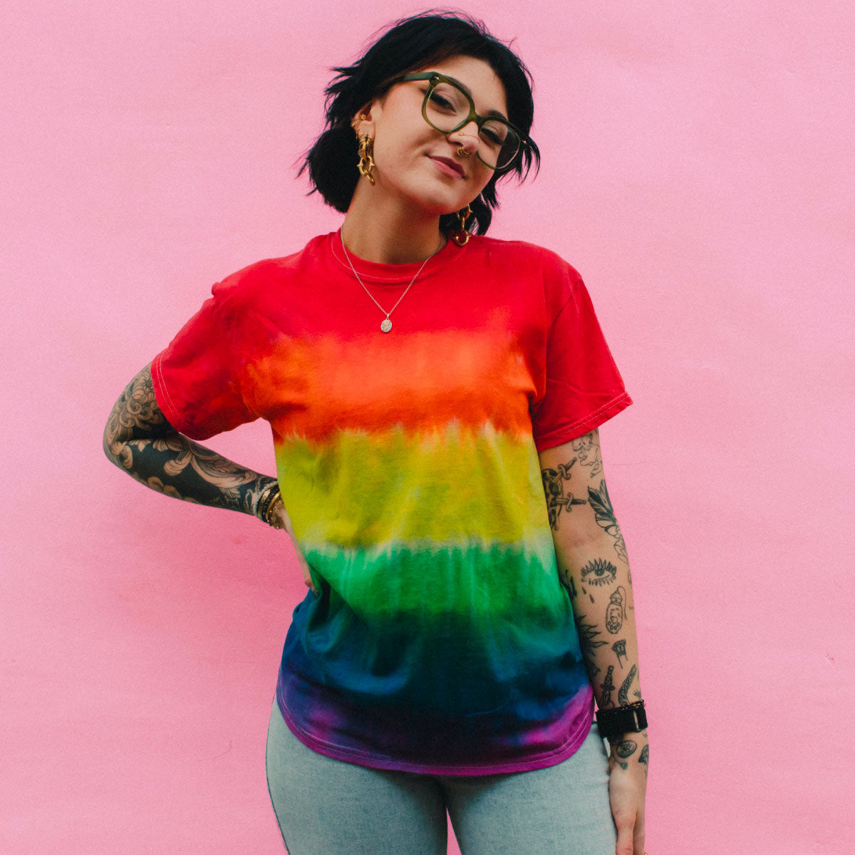 Pride Rainbow Inspired Tie Dye T-Shirt