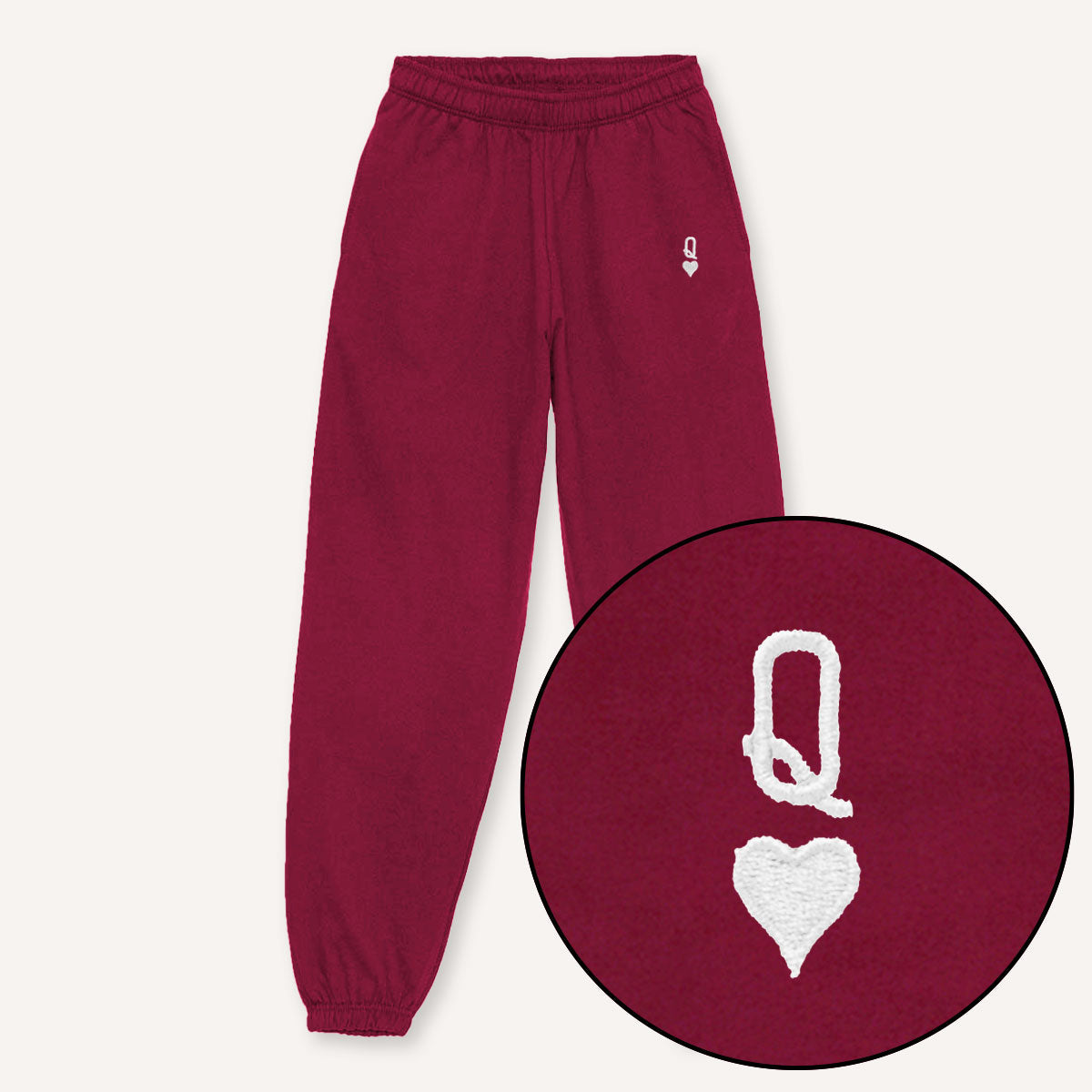Queen Tiny Embroidery Detail Joggers