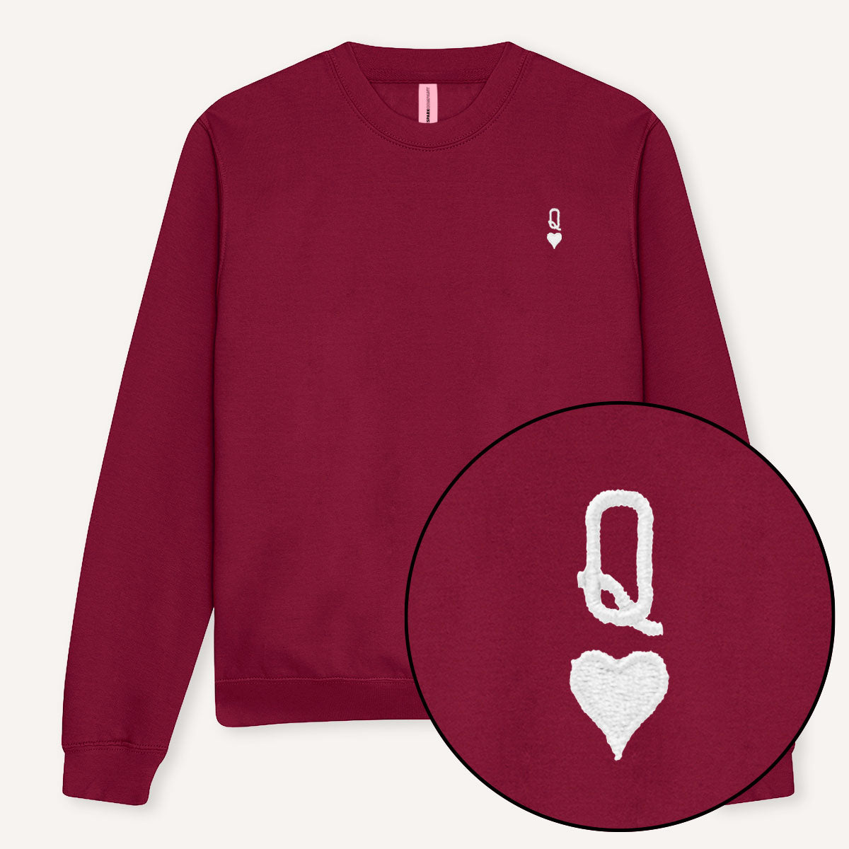 Queen Tiny Embroidery Detail Sweatshirt
