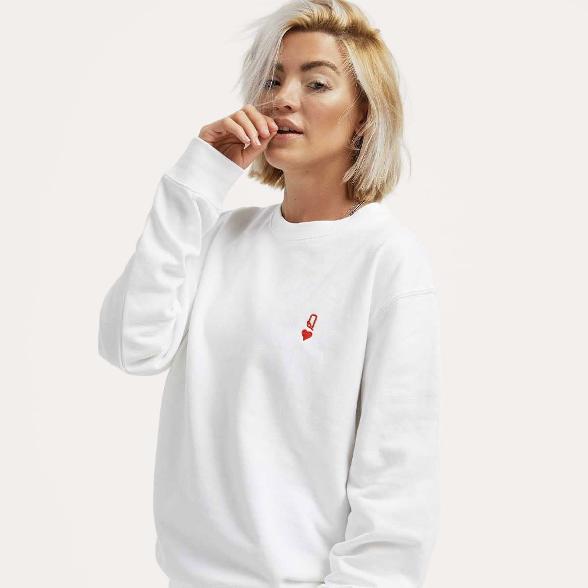 Queen Tiny Embroidery Detail Sweatshirt