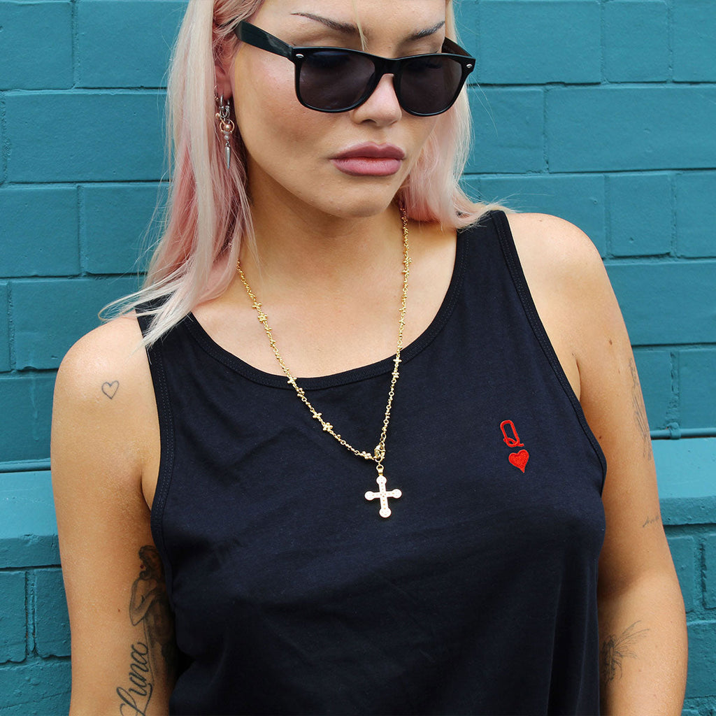 Queen Tiny Embroidery Detail Tank Top