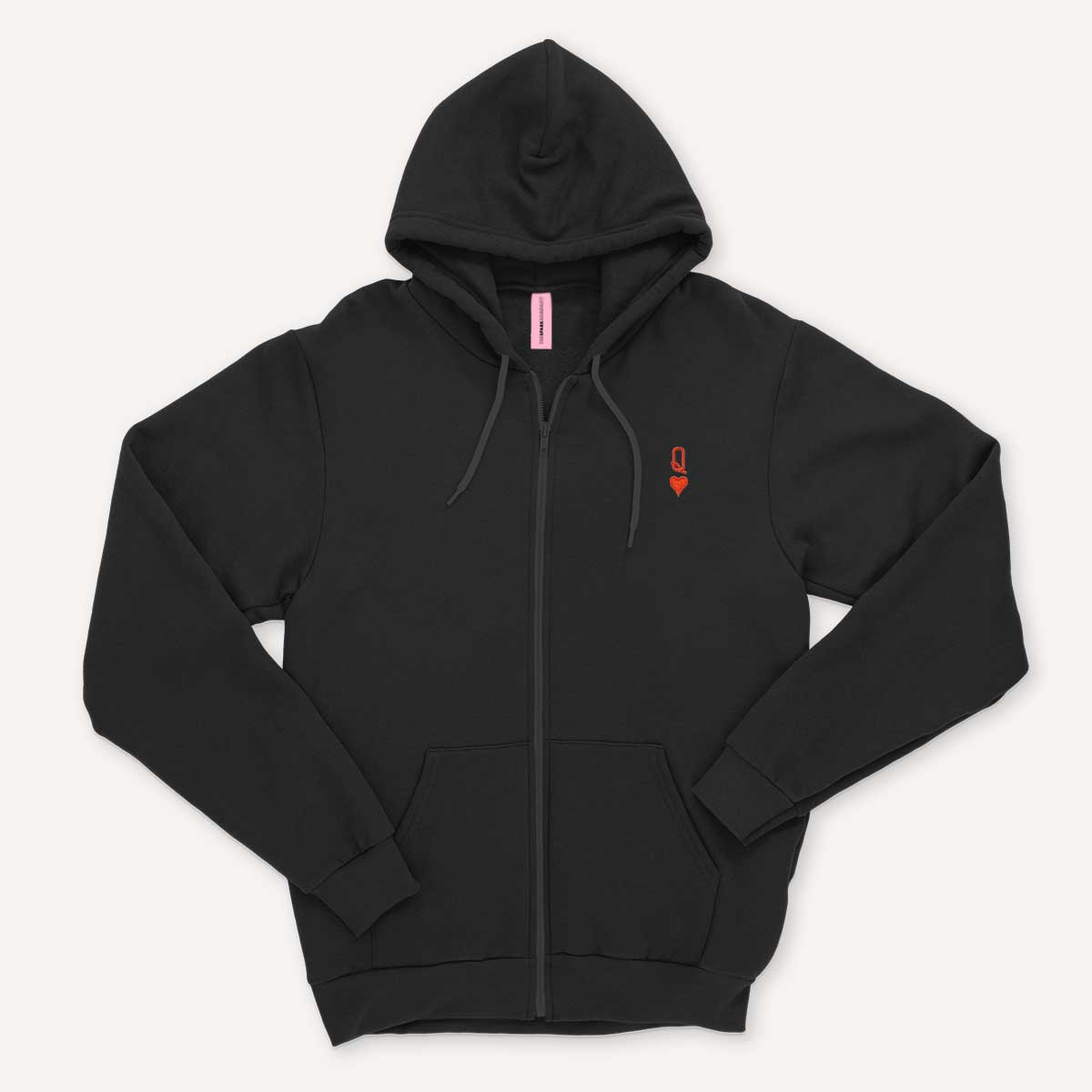 Queen Tiny Embroidery Detail Zipped Hoodie