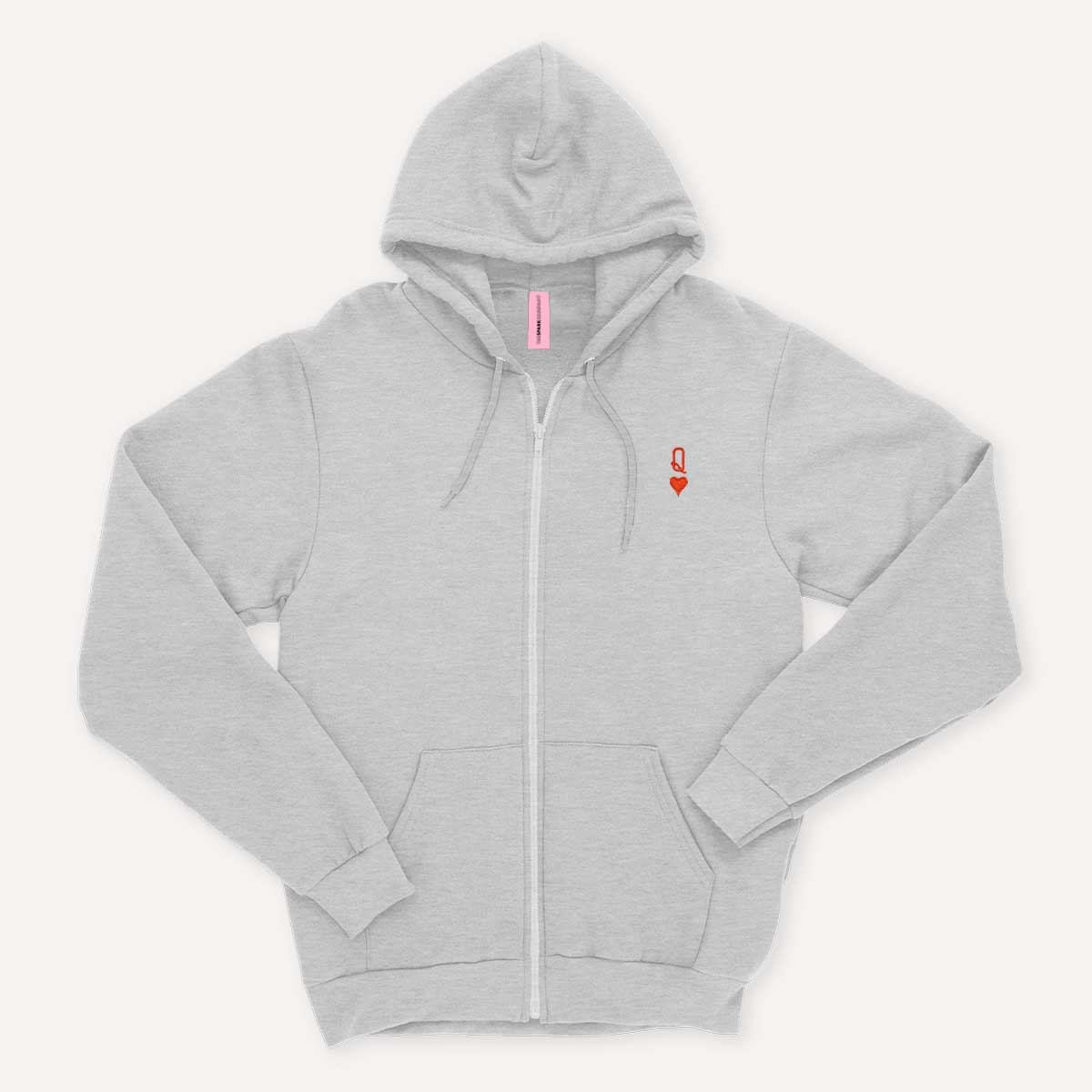 Queen Tiny Embroidery Detail Zipped Hoodie