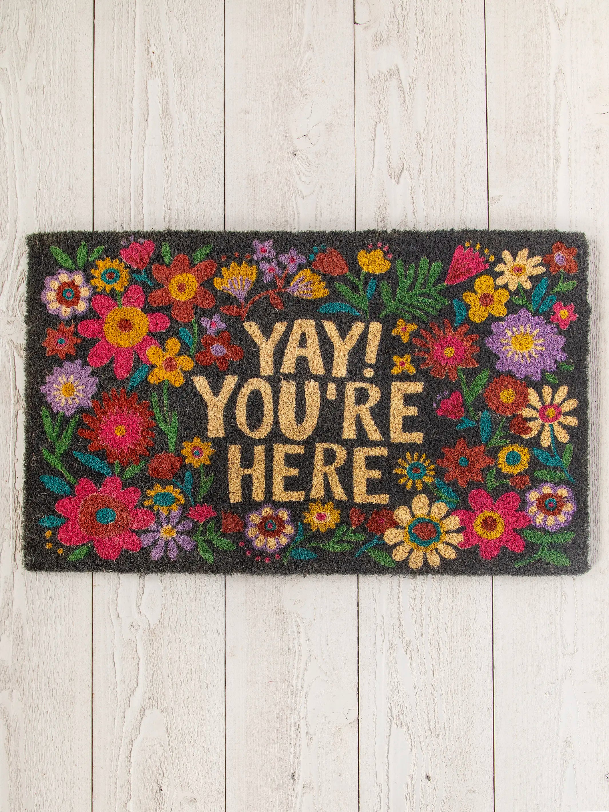 Bungalow Doormat - Black Yay You're Here