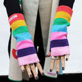 Rainbow Fingerless Wrist Warmers