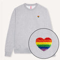 Rainbow Heart Embroidery Detail Sweatshirt