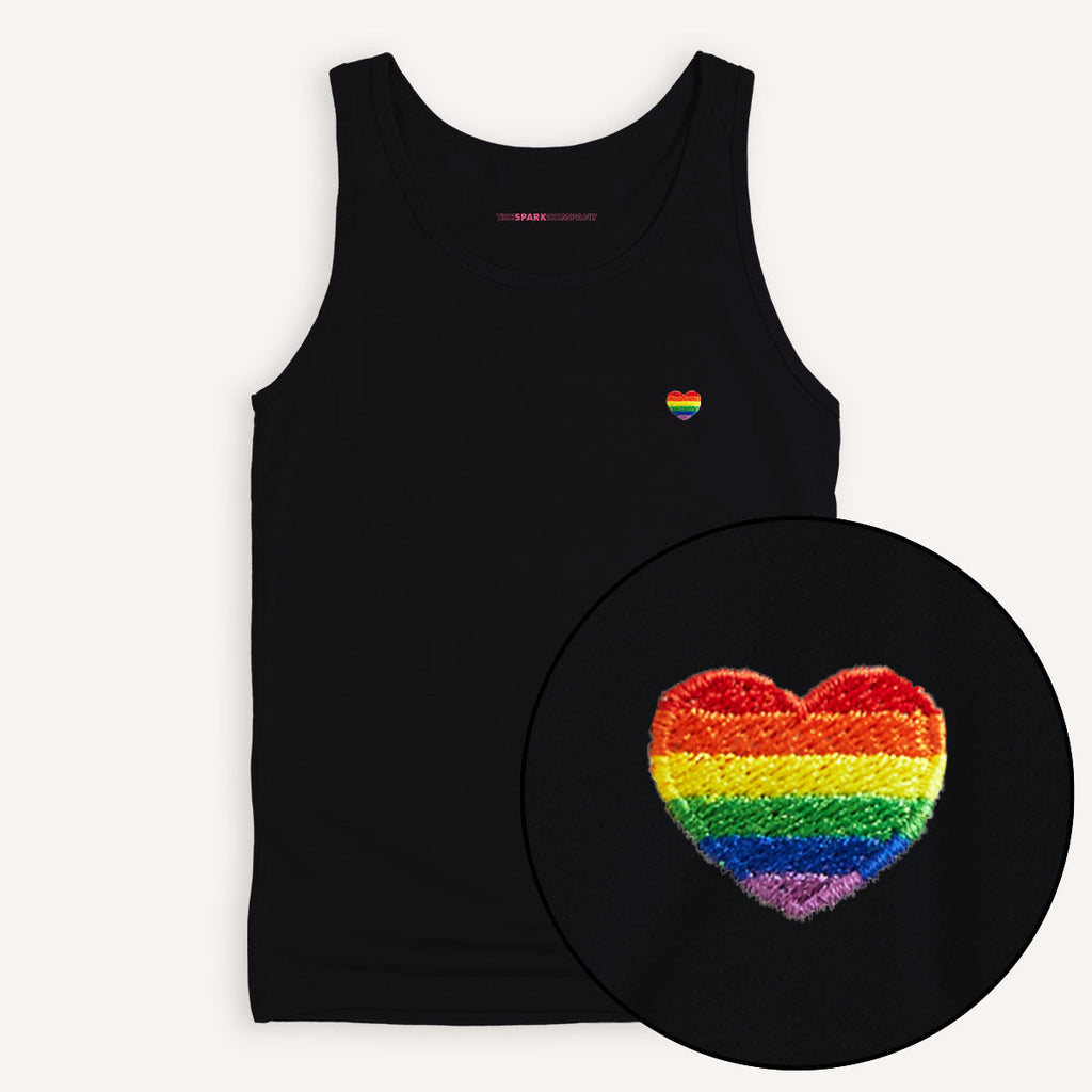 Rainbow Heart Embroidery Detail Tank Top