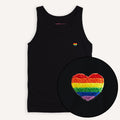 Rainbow Heart Embroidery Detail Tank Top