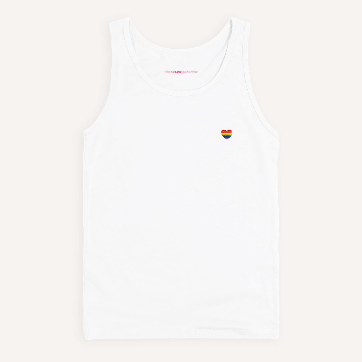 Rainbow Heart Embroidery Detail Tank Top