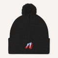 Ruby Slippers Embroidered Pom Pom Beanie Hat
