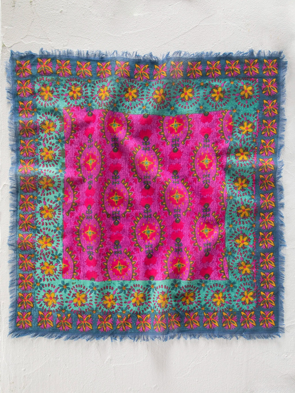 Printed Cotton Bandana - Dark Sea Green