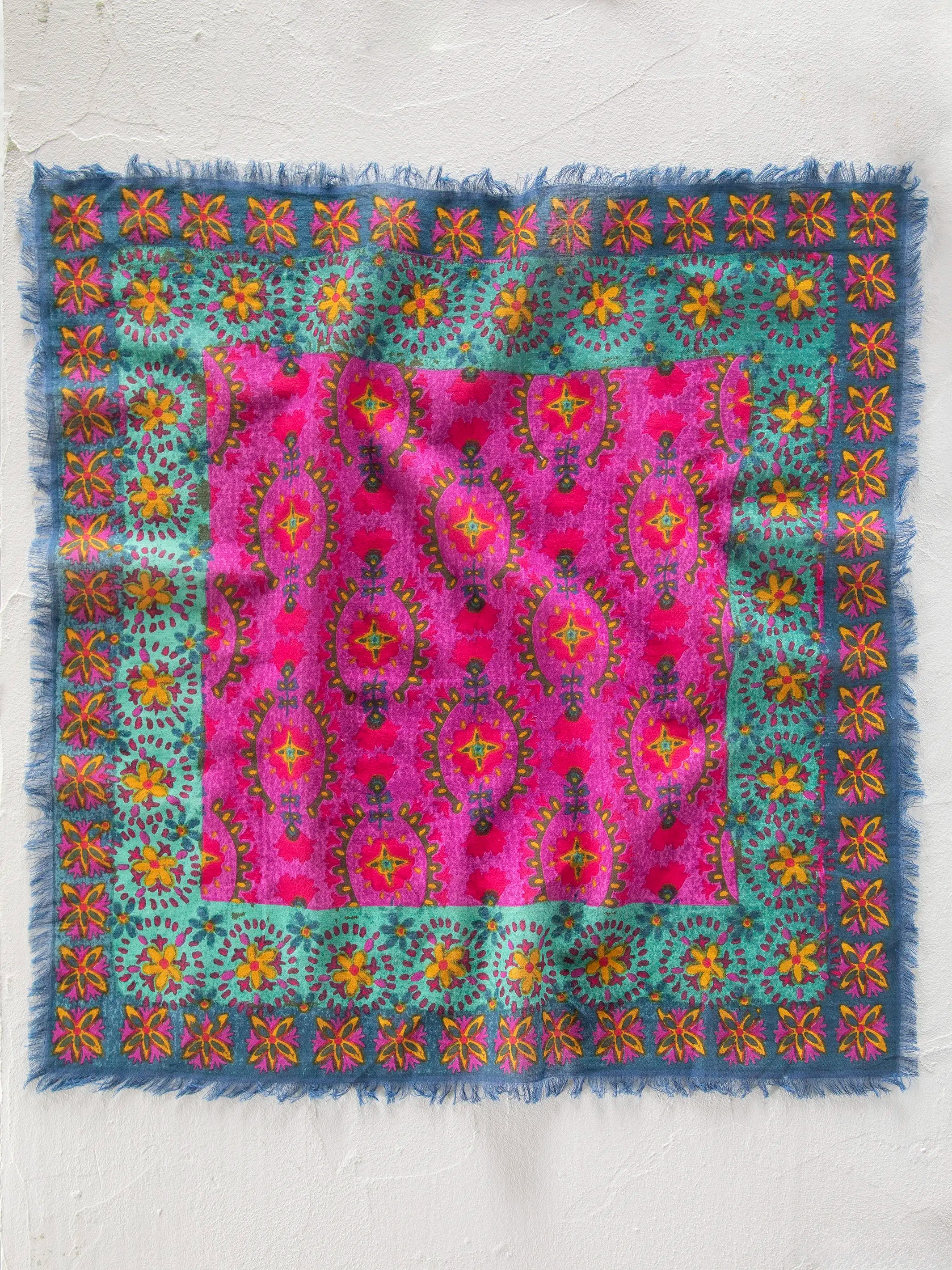 Printed Cotton Bandana - Dark Sea Green