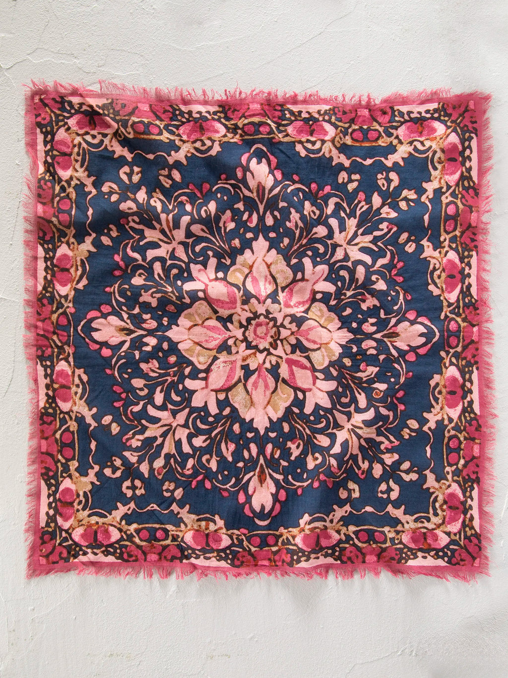 Printed Cotton Bandana - Navy