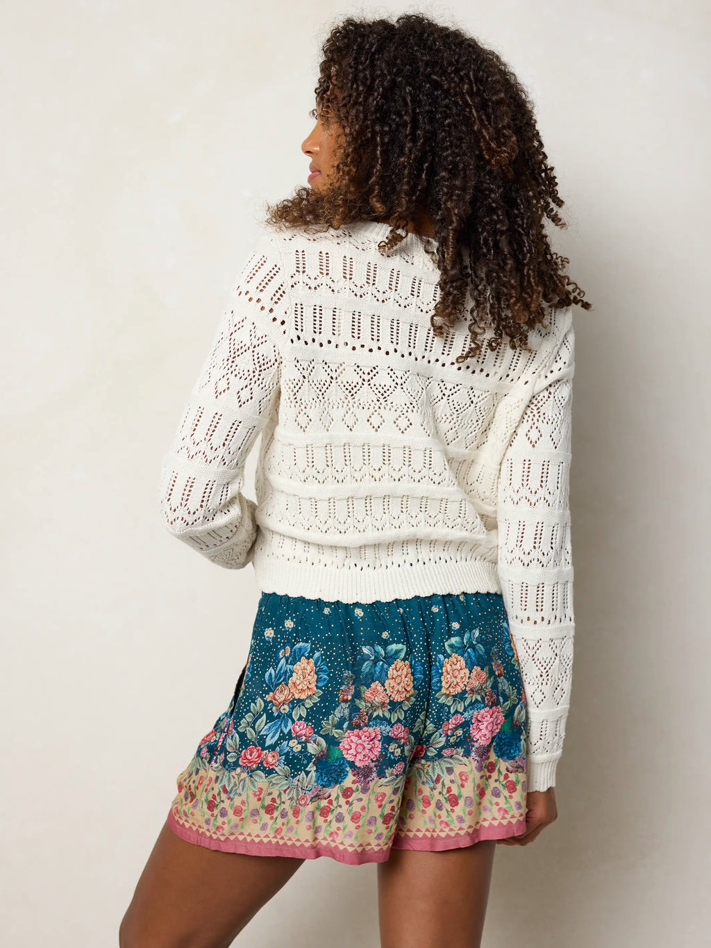 Maribel Shorts - Dark Teal Carnations