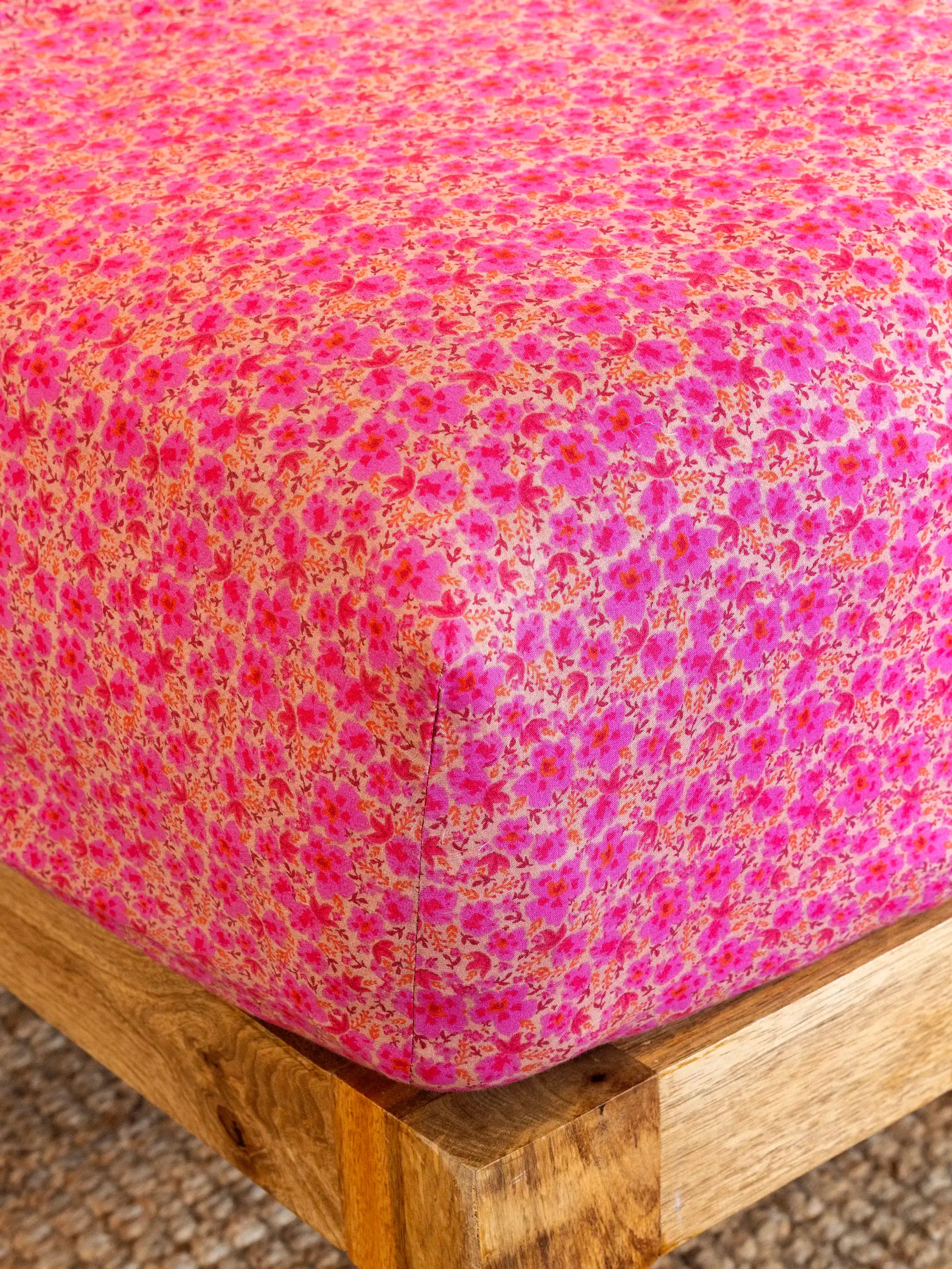 Mix & Match Cotton Fitted Sheet - Pink Marlow