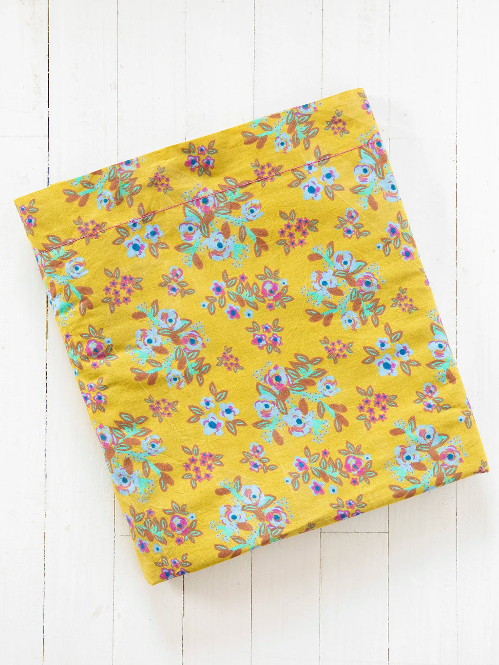 Mix & Match Cotton Flat Sheet - Chartreuse Bouquet Blooms