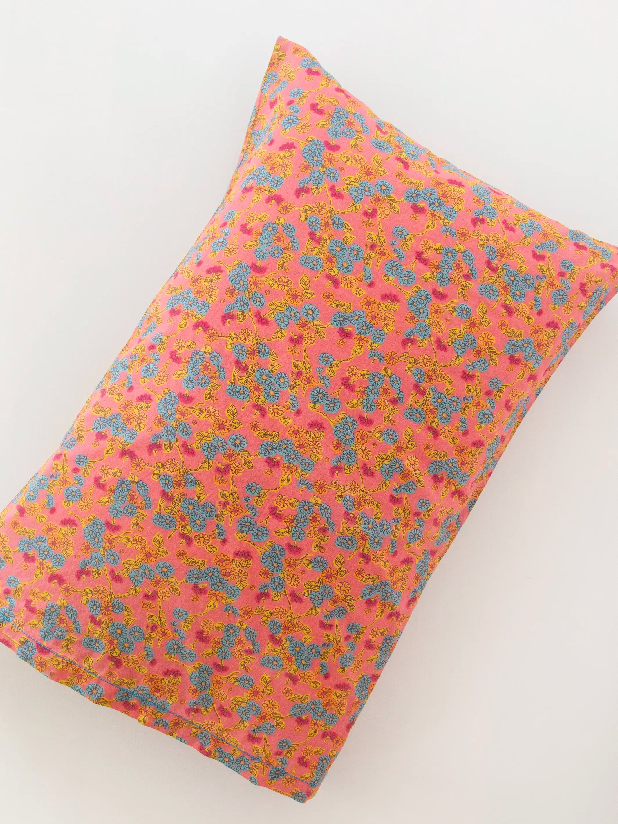 Mix & Match Cotton Pillowcase, Single - Coral Daisy Toss