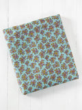 Mix & Match Cotton Flat Sheet - Turquoise Folk Floral