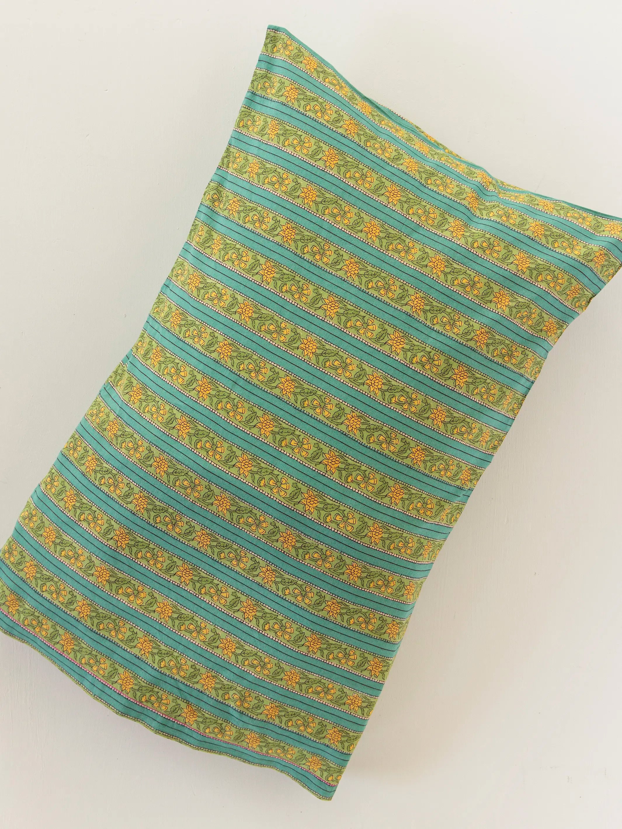 Mix & Match Cotton Pillowcase, Single - Teal Vines