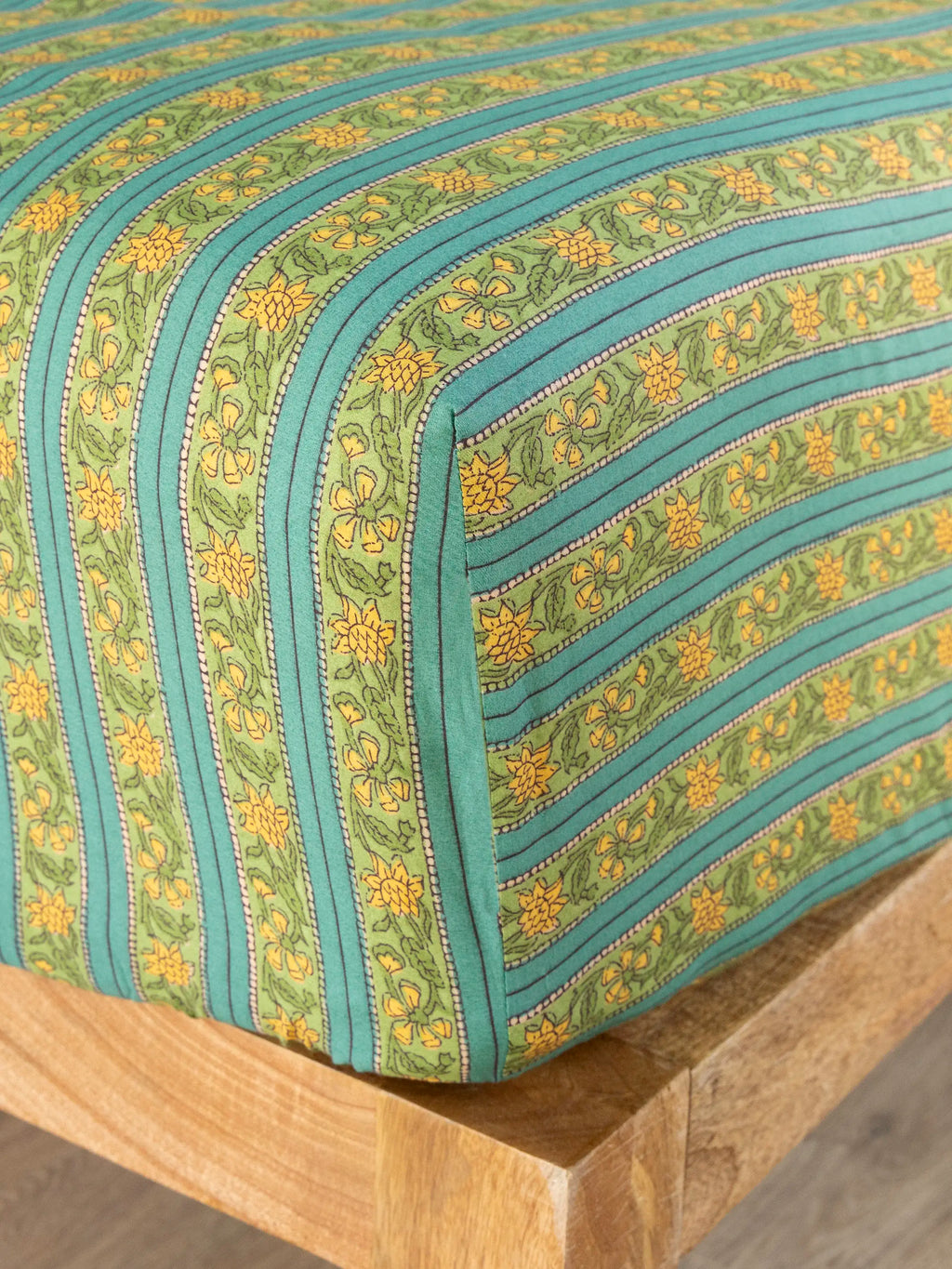 Mix & Match Cotton Fitted Sheet - Teal Vines