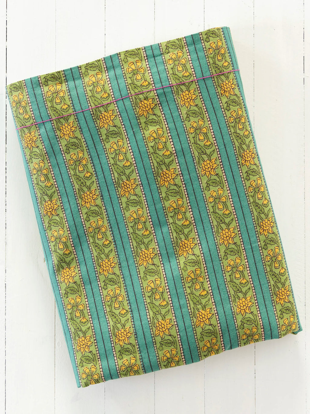 Mix & Match Cotton Flat Sheet - Teal Vines