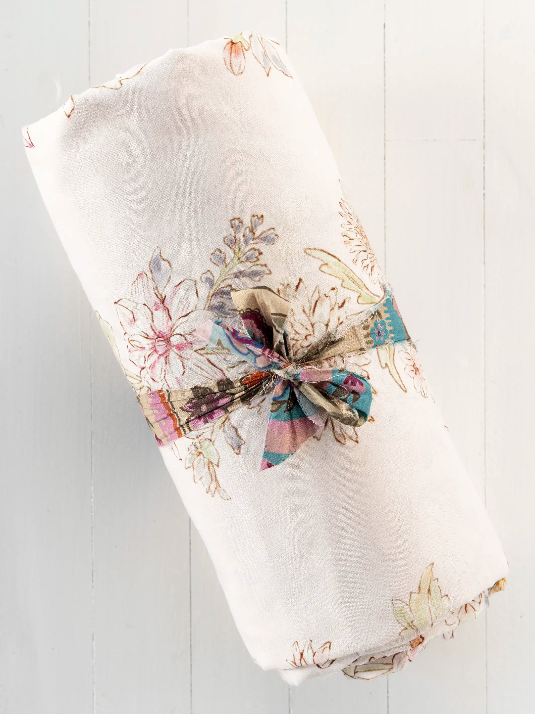 Sooo Soft Cotton Sheet Set - Ivory Dahlia Rows