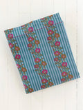 Mix & Match Cotton Flat Sheet - Blue Floral Stripe