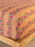 Mix & Match Cotton Fitted Sheet - Pink Floral Stripe