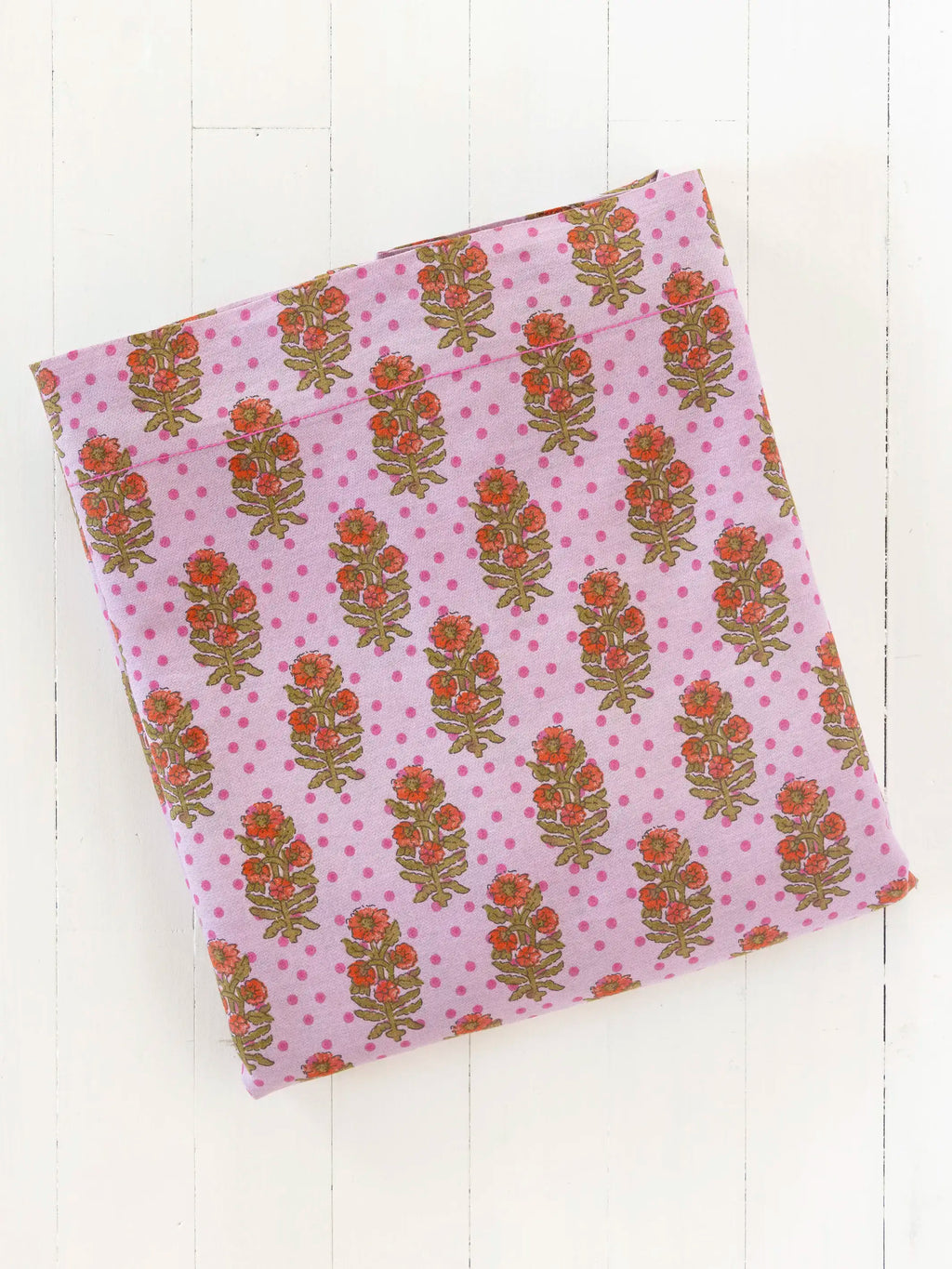 Mix & Match Cotton Flat Sheet - Pink Polka Dot