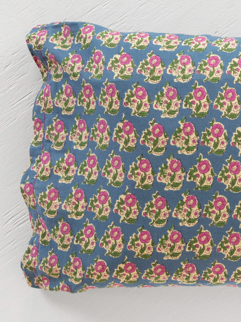 Mix & Match Cotton Pillowcase, Single - Denim Fields