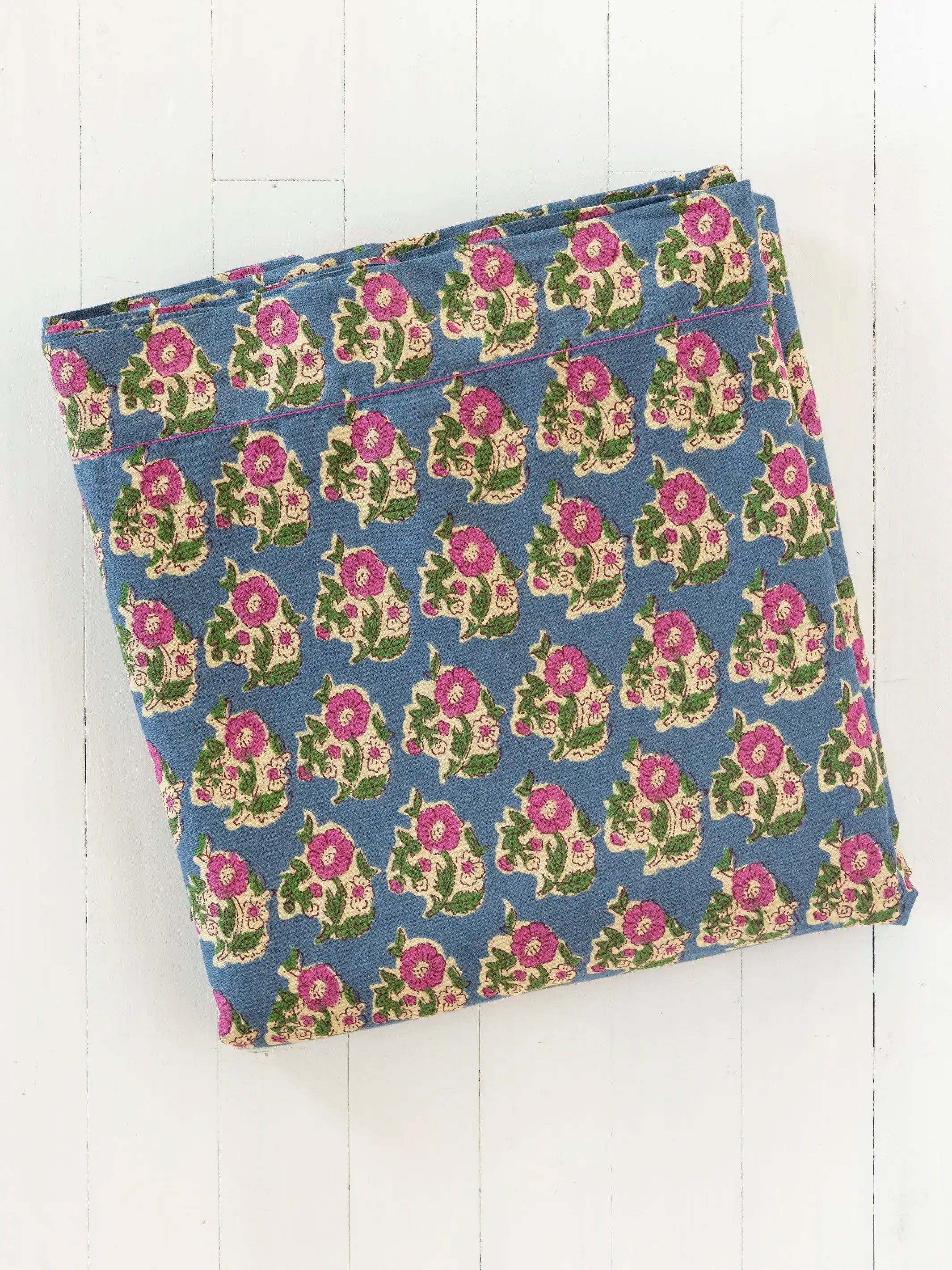Mix & Match Cotton Flat Sheet - Denim Fields