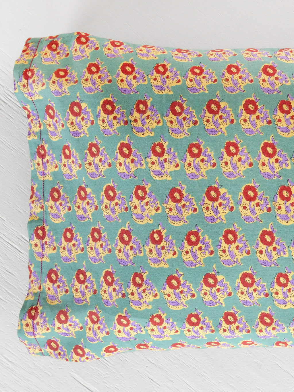 Mix & Match Cotton Pillowcase, Single - Teal Fields